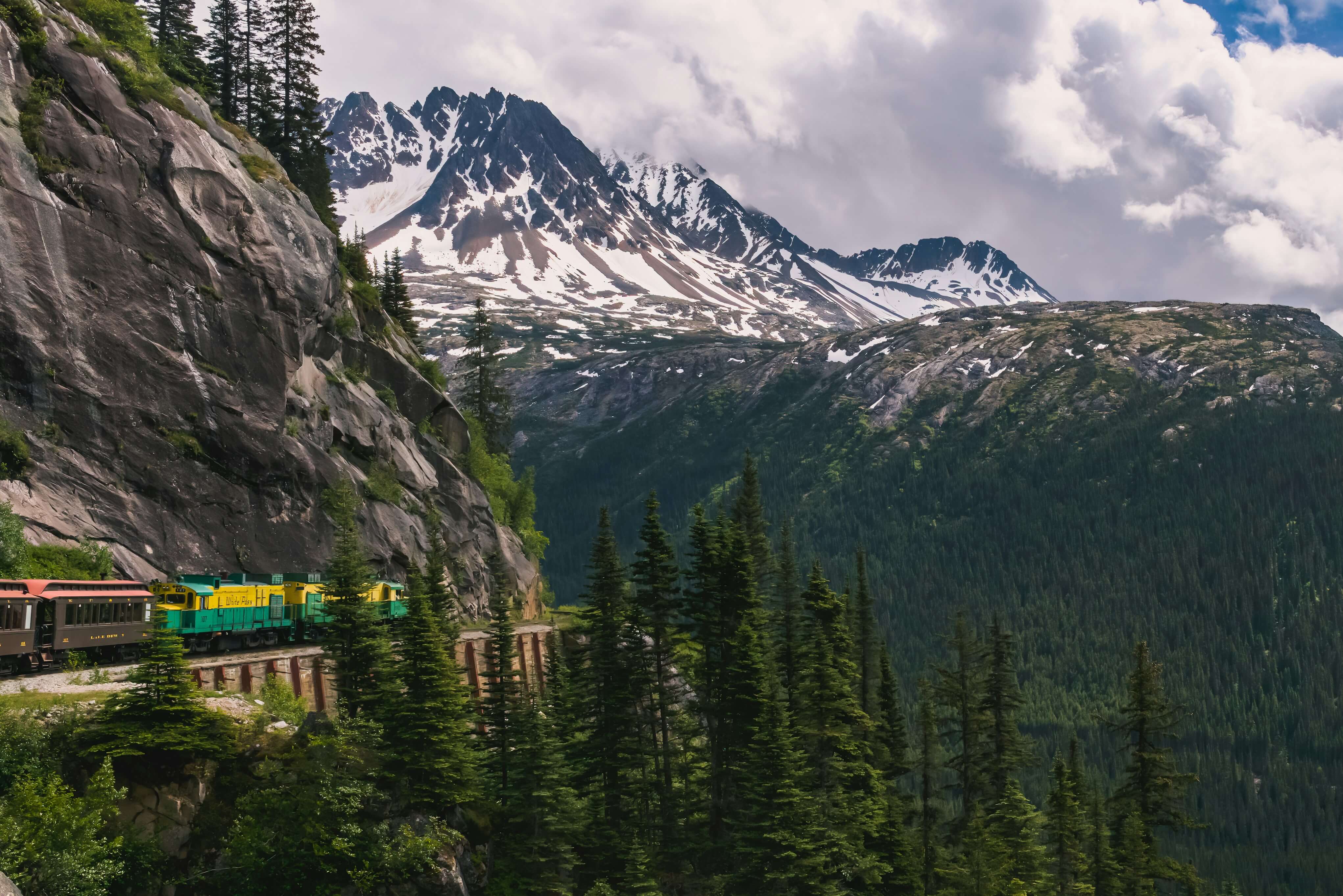 The White Pass & Yukon Route, carved through the mountains above Skagway, Alaska